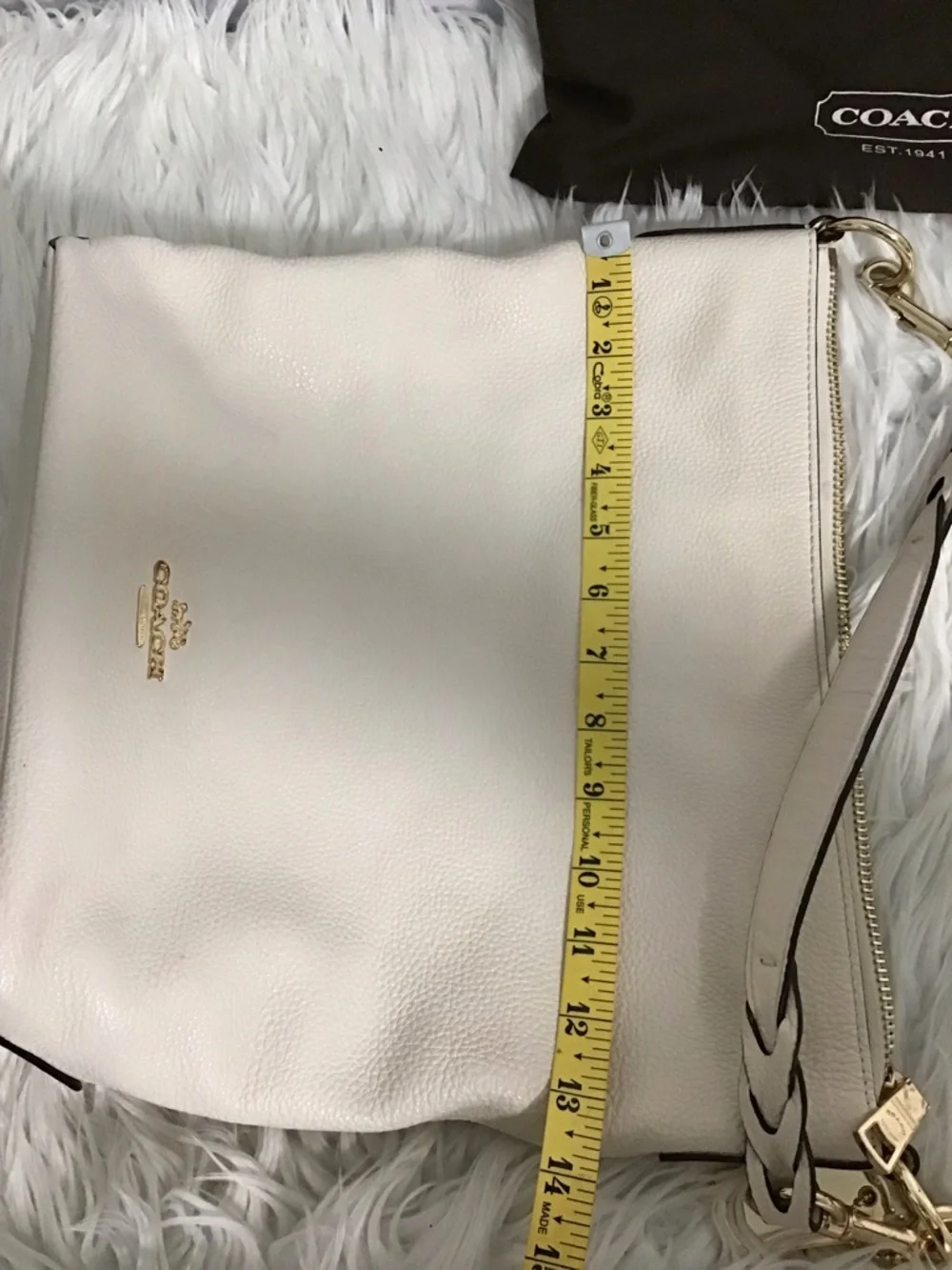 Coach Ivory  Chalk Leather Abby Duffle Shoulder Bag EUC Dustbag